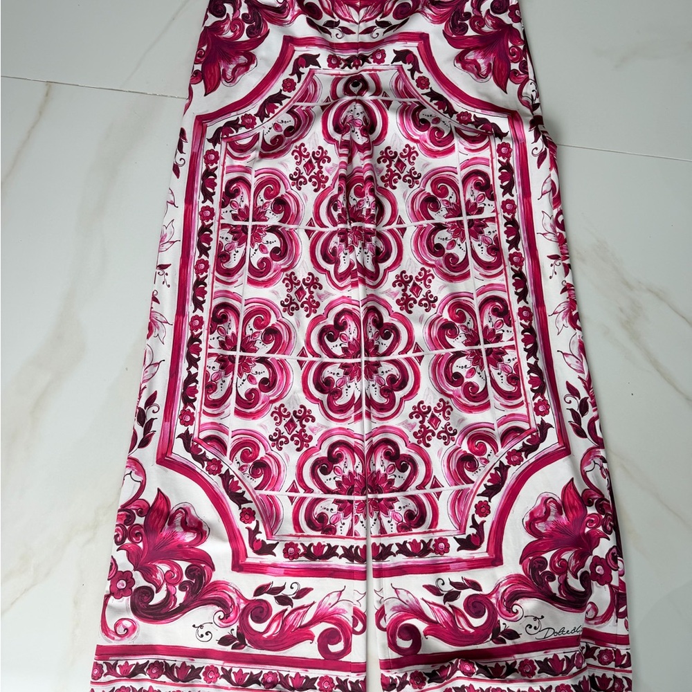 Dolce & Gabbana Pink and White Floral Scarf